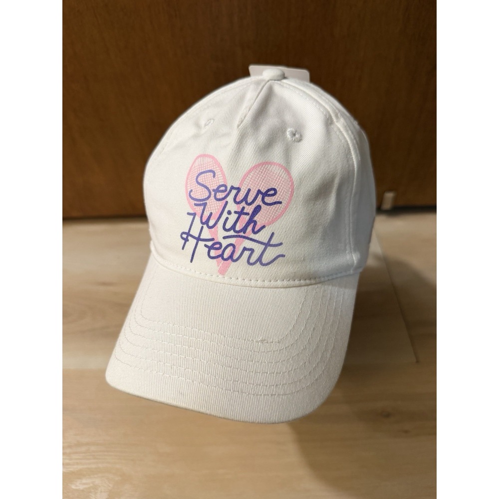 Prince Serve With Heart Adjustable White Tennis NWT Girls Hat